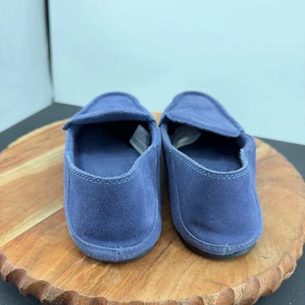 Nordstrom Leather Suede Milo Convertible Rubber Sole Slip-On Mens‎ Blue Slipper